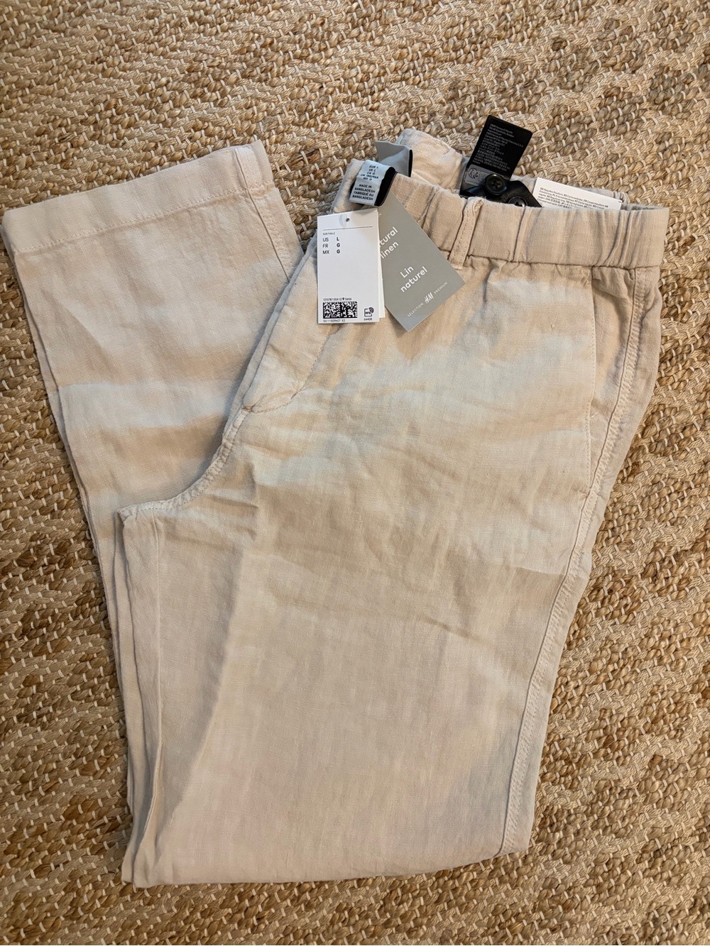 H&M Linen Blend Pants in Natural - NWT